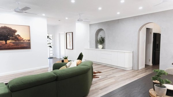Open plan living after the internal walls came out